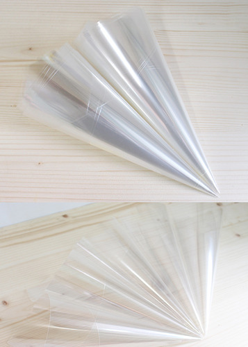 [플라워샤워 재료]투명 완성고깔 10개말아놓은 투명고깔